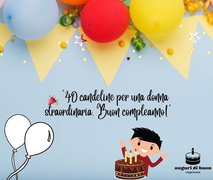 Auguri di Buon Compleanno Amica 40 Anni