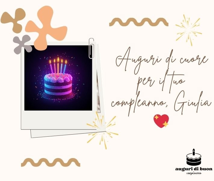 Tantissimi Auguri di Buon Compleanno Giulia